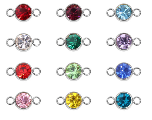3mm Stainless Steel PVD Birthstone Connector