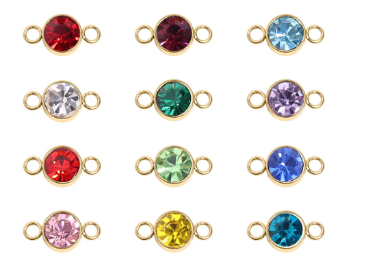 3mm 18K Gold PVD Stainless Steel Birthstone Connector