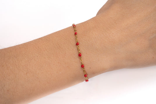 Shannon - 18K Gold PVD Stainless Steel (Red)