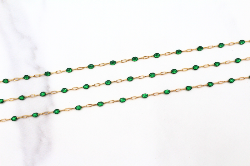 Load image into Gallery viewer, Dublin - 14K Gold Filled Enamel (Emerald Green)

