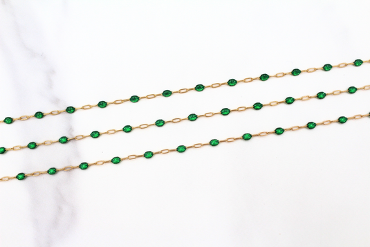 Dublin - 14K Gold Filled Enamel (Emerald Green)