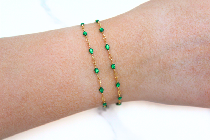 Load image into Gallery viewer, Dublin - 14K Gold Filled Enamel (Emerald Green)
